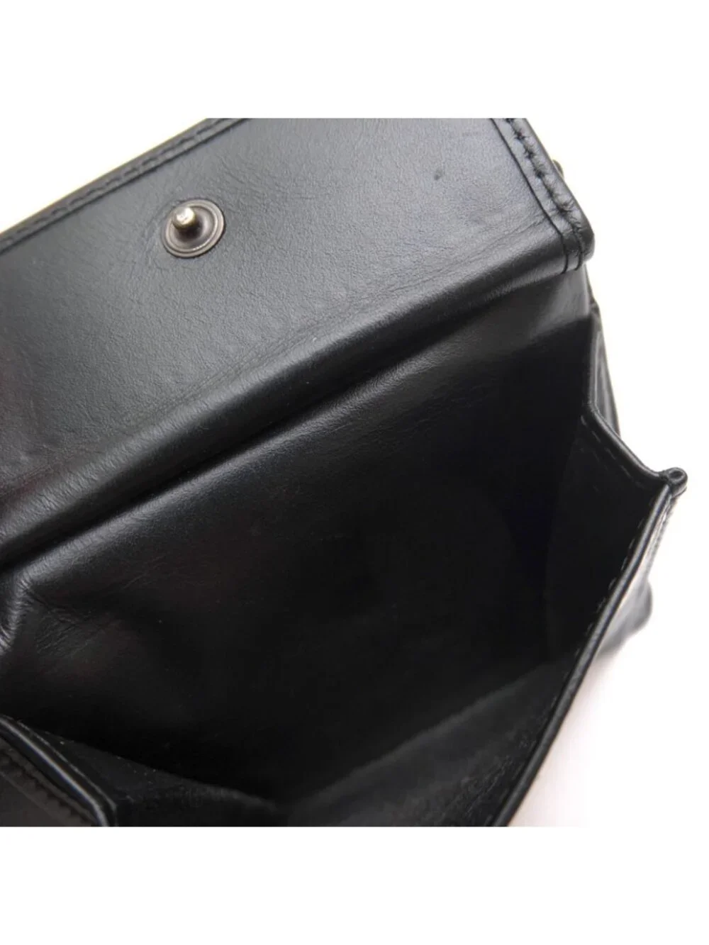 Bottega Veneta Wallet Leather Black Bifold with Coin Purse Mesh Intrecciato